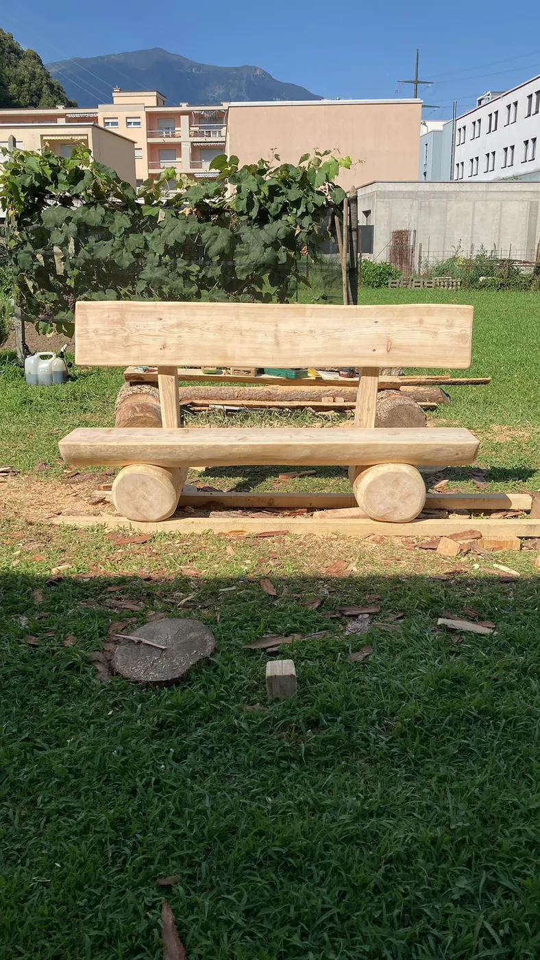 Panca ricavata da un tronco
